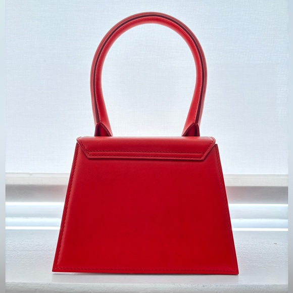 [NWT] Jacquemus Le Chiquito Moyen Leather Top Handle Bag Red - Picture 3 of 10